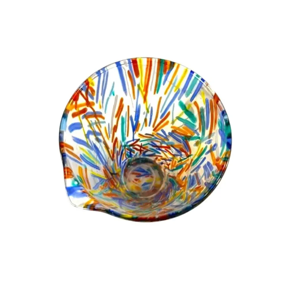 Pier 1 Confetti Hand Blown Multicolor Art Glass Pitcher 9.25